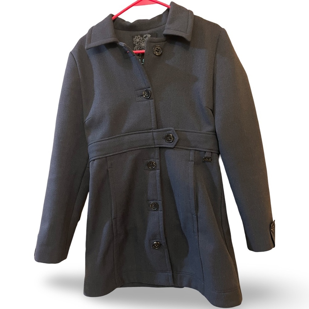 Lole Women’s Pea Coat Dark Gray Herringbone Size 8